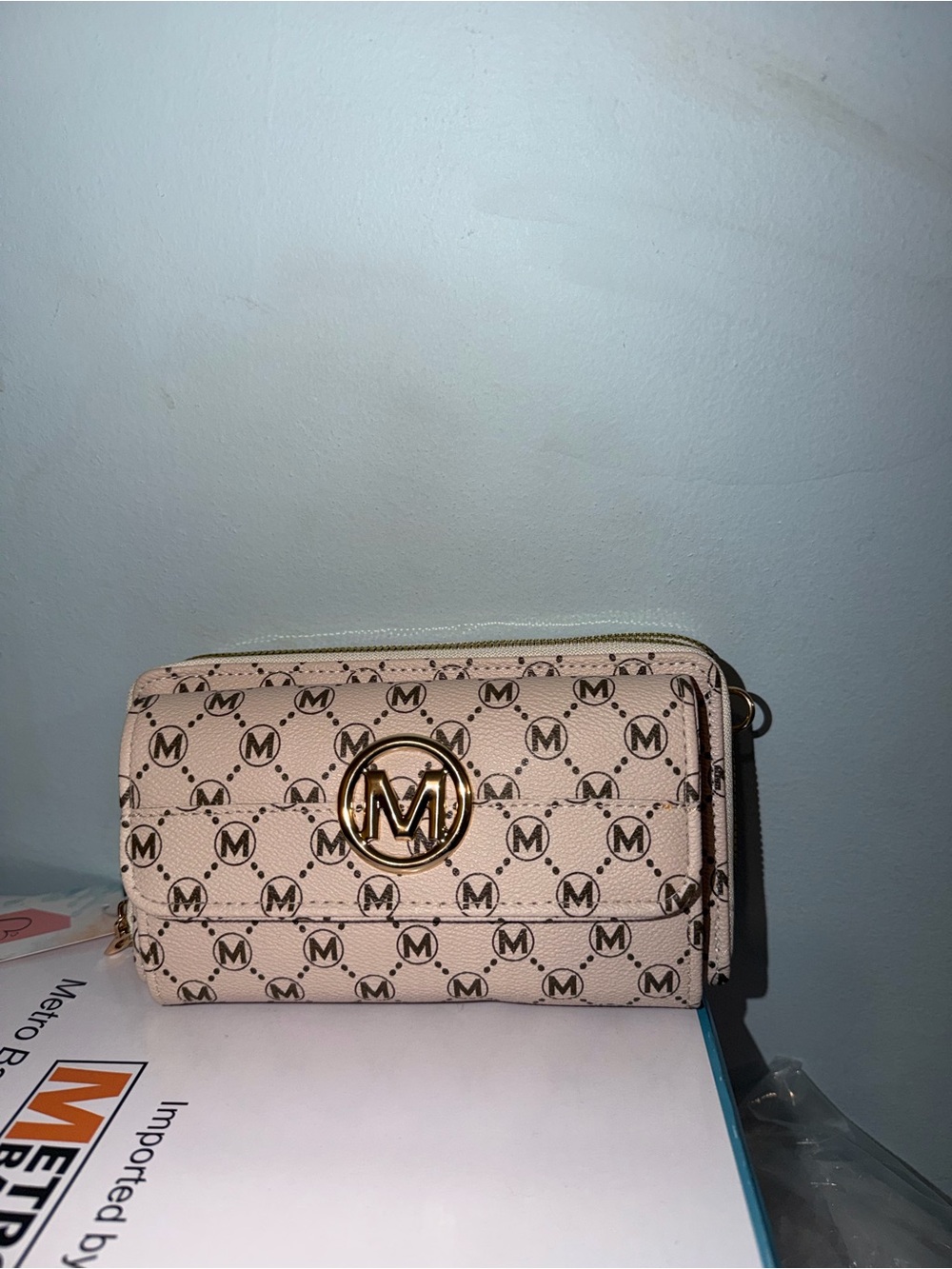 Monogram Quilted Zip Wallet - Blush Pink